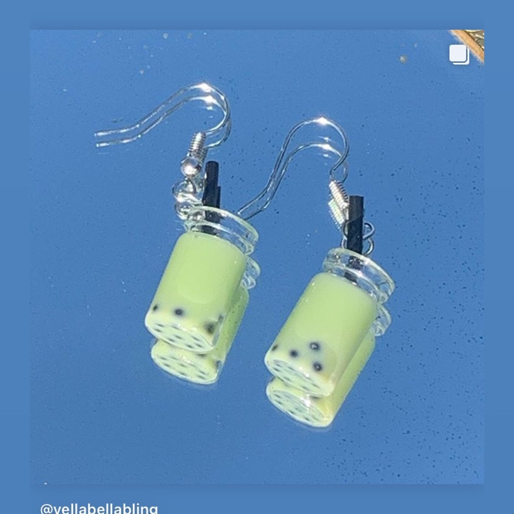 Green Matcha Boba earrings